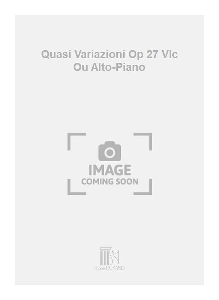 Quasi Variazioni Op 27 Vlc Ou Alto-Piano